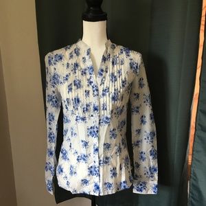 Blue Floral Button Up